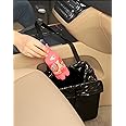 KMMOTORS Car Trash Can, Jopps, Car Trash Bag Hanging, Fordable Garbage Can, Front seat, Back seat, Vegan Leather, Collapsible (Jopps, Medium, Black)