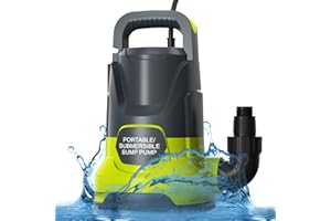 SHANGDA Portable Sump Pump 1.5HP Submersible Water Draining Pump 5500GPH Remove Dirty Clean Water with Adapters for Pool Basement Garden Spa Hot Tub Pond Flood Yard Water Tank