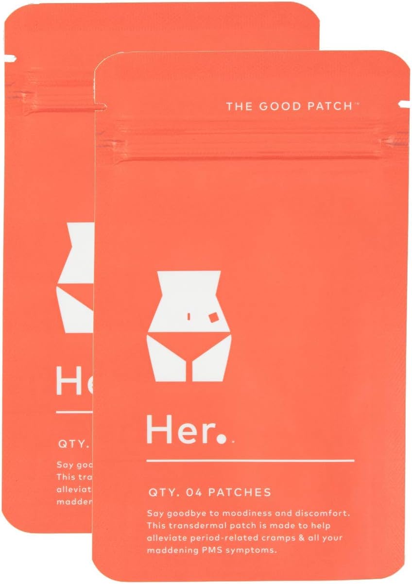 The Good Patch Her Patch Soothes Menstrual Discomfort with Black Cohosh and Menthol. Plant Based (2 Pack) (8 Patches): Health & Personal Care