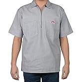 Ben Davis Men's Short Sleeve Plaid Half-Zip Work Shirt