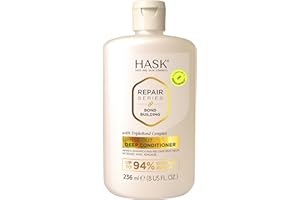 HASK Bond Building Rinse-Out Deep Conditioner with Triple Bond Complex & Argan Oil, Repairs Damage, Softens, Adds Moisture, Sulfate-Free, Cruelty-Free, Colour-Safe – 8 oz