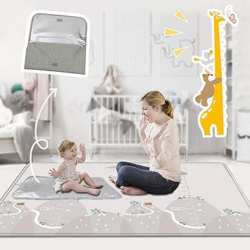 Buyger Tapis De Jeux Pour Bebe Tapis D Eveil Pliable En Mousse Impermeable Interieur Ou Exterieur 0 180 1cm Avec Autocollant Mignon Amazon Fr Jeux Et Jouets