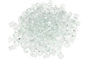 Mr. Fireglass 1/2-Inch Polygon Fire Glass for Fireplace Fire Pit & Lanscaping, 10 Pounds High Luster Crystal Ice