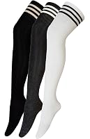 Overknee Strümpfe Gestreift – College-Style, Baumwollmix, Für Cheerleader & Casual, Gr. S/M & L