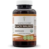 Secrets of the Tribe Black Walnut USDA Organic Capsules | Certified Organic Vegetarian Capsules, Herbal Dietary Supplement | Juglans Nigra Dried Hull (120 Count)