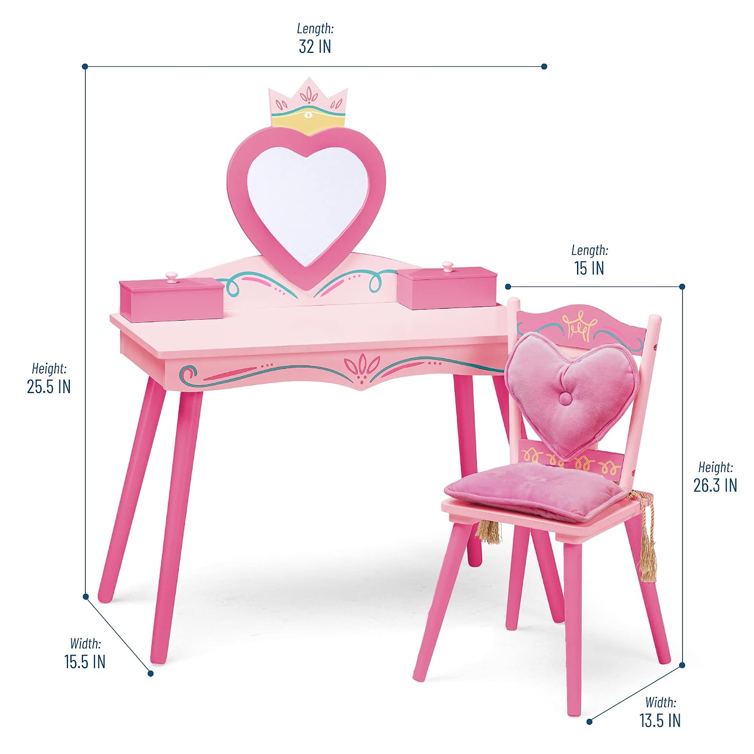Wildkin Princess Vanity Table Chair Set Amazonin Furniture Wildkin Princess Vanity Table Chair Set Amazonin Furniture