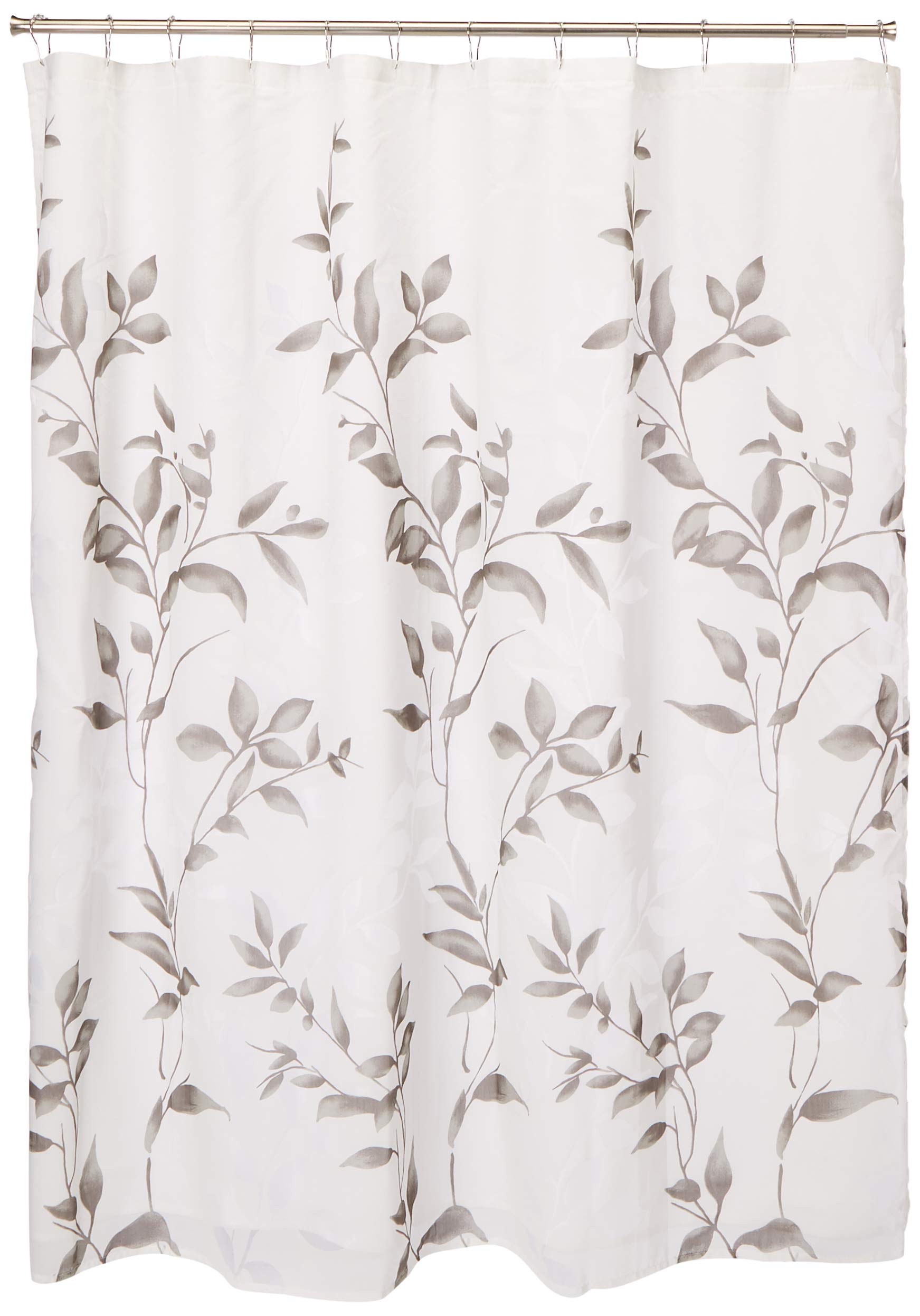 Madison Park Cecily Botanical Modern Shower Curtain, Contemporary Design Water Repellent Shower Curtains for Bathroom, 72 X 72, Grey