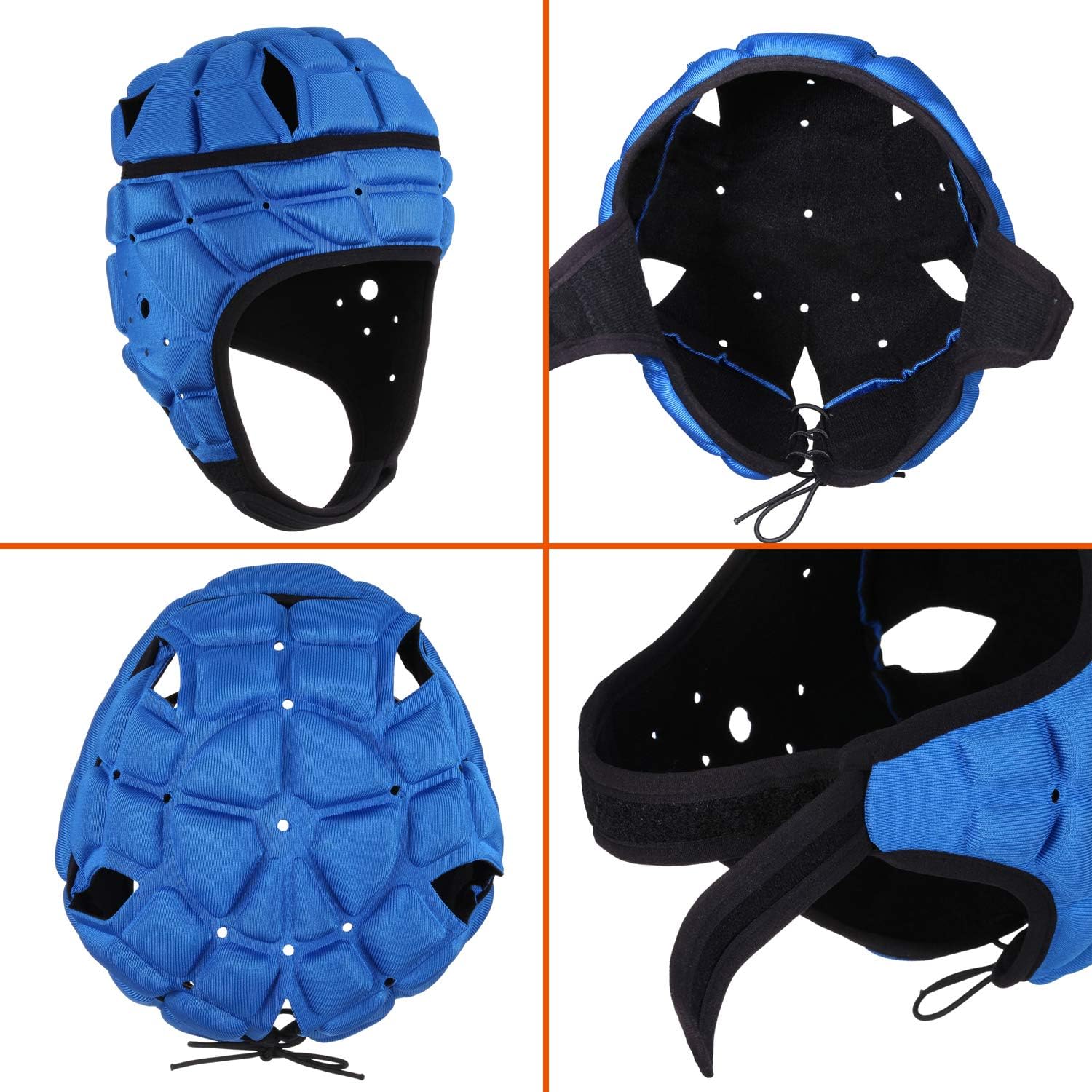 surlim Rugby Soft Helmet Soccer Headgear Scrum Cap 7v7 Flag Football Headguard for Adult Large (Blue) : Sports & Outdoors