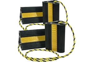 Vacallity RV Wheel Chocks for RV Tire Chock Block Camper Travel Trailer Car Truck, Upgrade Rubber Wheel Chocks with Rope,Easy to Use,Wheel Immobilizers & Chocks (2pair4pack)