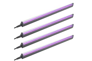 Led Black Light Bar 4 Pack, 18W 2ft T5 UV Blacklight Tube Glow in The Dark for Party Supplies, Stage Lighting, Fluorescent Po