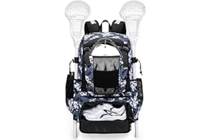 KAVIGOR Lacrosse Bag 65L, Extra Large Lacrosse Gear Backpack with Multi-Pocket Design, Helmet Holder & Ventilated Shoe Compartment