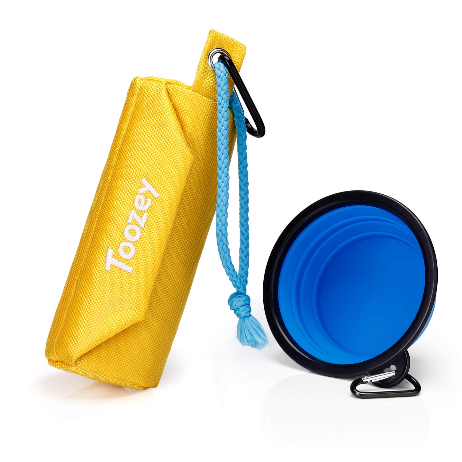 Toozey Food Bag for Dogs, Food Dummy for Dry & Wet Food, Dog Feed Bag for Fetch, Zip & Hook and Loop Fasteners, Bonus Foldable Dog Bowl + Carabiner + Strap, Training E-Book