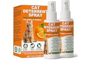 Cat Deterrent Spray 2 Pack, Natural Non-Toxic Plant Based Anti-Scratch & Anti-Marking Spray for Cats & Kittens,Indoor Outdoor