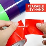 WELSTIK 6 Colored Duct Tapes 50MM x 9.14M Waterproof Tear by Hand view 3