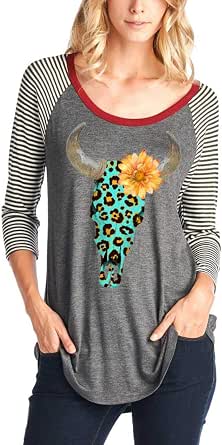 Zutter Leopard Cattle Skull Graphic Top 