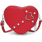 WisePoint Heart Shaped Bag, PU Leather Small Crossbody Bags Heart Shaped Crossbody Purse, Heart Purse Mini Crossbody Bag