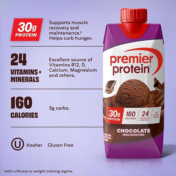 PREMIER PROTEIN SHAKE, CHOCOLATE, 30G PROTEIN, 11 FL OZ, PACK OF 12 (PACKAGING MAY VARY)