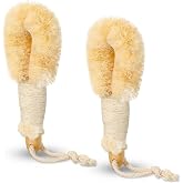 Suttmin 2 Pcs Body Dry Brushes, Natural Sisal Bristle Exfoliating Scrubbers | Sisal Body Scrubbers for Dry Brushing, Bath and Shower, Skin Exfoliation and Body Care with Natural Fiber Bristles