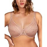 HSIA Minimizer Bras for Women Enchante Full Coverage Underwire Bras Plus Size Lifting Floral Lace Bra for Heavy Breast
