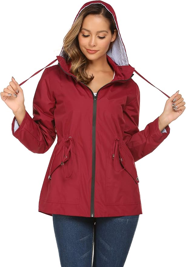 ZHENWEI Sport Rain Jacket,Women Ultralight Breathable Quick