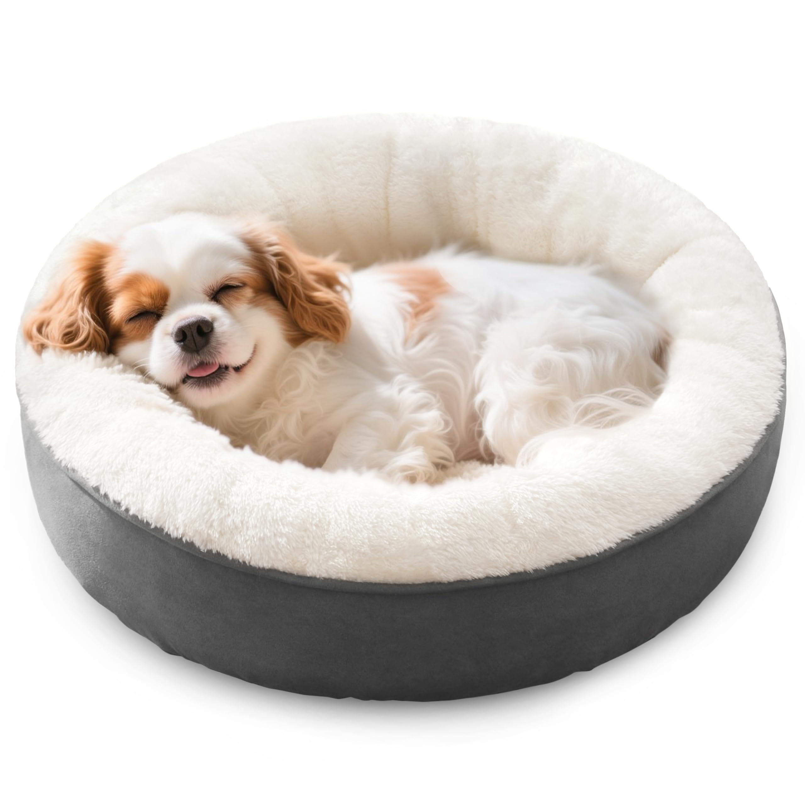 Photo 1 of (insert only) Love's cabin Round Donut Cat and Dog Cushion Bed, 25in Pet Bed for Small or Medium Dogs, Anti-Slip & Water-Resistant Bottom