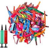 YHmall 100 Pack Rocket Balloons with Two Air Pump | Colorful Giant Screaming Balloons for Holiday Parties