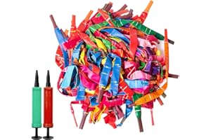 YHMALL 100pcs Rocket Balloons with Two Air Pump Colorful Giant Rocket Balloons for Parties