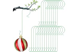 LEIFIDE 30 Pcs 9.5'' Large Christmas Ornament Hanger Hooks Outdoor Metal Wire Christmas Tree Hooks S Shaped Hangers for Tree Hanging Decoration Balls Party Supplies(Green)