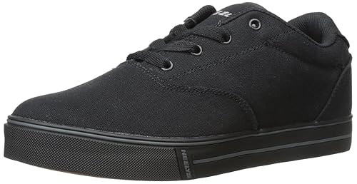 Heelys Launch-K Skate Shoe, Black Canvas, M US Little Kid in