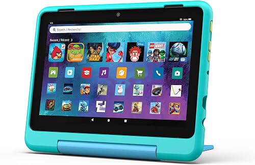 New Amazon Fire HD 8 Kids Pro tablet, ages 7-12 | 3GB memory, 8" HD screen, slim case for older kids, ad-free content, parental controls, 13-hr battery, 32GB, Hello Teal, (2024 release)