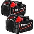 Worthmah 2 Pack 5.0Ah 18V Lithium Replacement Batteries Replacement for Milwaukee M18 Battery, Perfectly Compatible with Milwaukee 18-Volt Original Charger