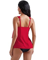 RXRXCOCO Women Tankini Bathing Suits Ruffle High