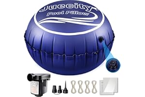JUECITY Pool Pillows for Above Ground Pools – Roun 8x8 FT with Pump & Rope & Patch, Air Pillow & Balloon for Inground Swimming Pool| Winter Cover Pillow, 0.42mm Thick Closing & Winterizing Kit for Pool