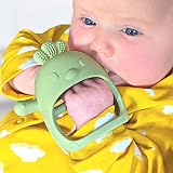 Infatot Teething Mitten Chicken Silicone Baby Glove Teether Olive view 2