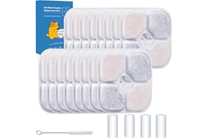 AWOHH 16-Pack Cat Water Fountain Filter Compatible With Catit Pixi Water Fountain Filter Replacement Triple Action Water Filter, 4 Pump Tubes 1 Hard Brush