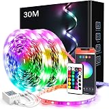 phopollo 30m RGB LED Strip Lights with App, Music Sync, IR Remote (2x15m)