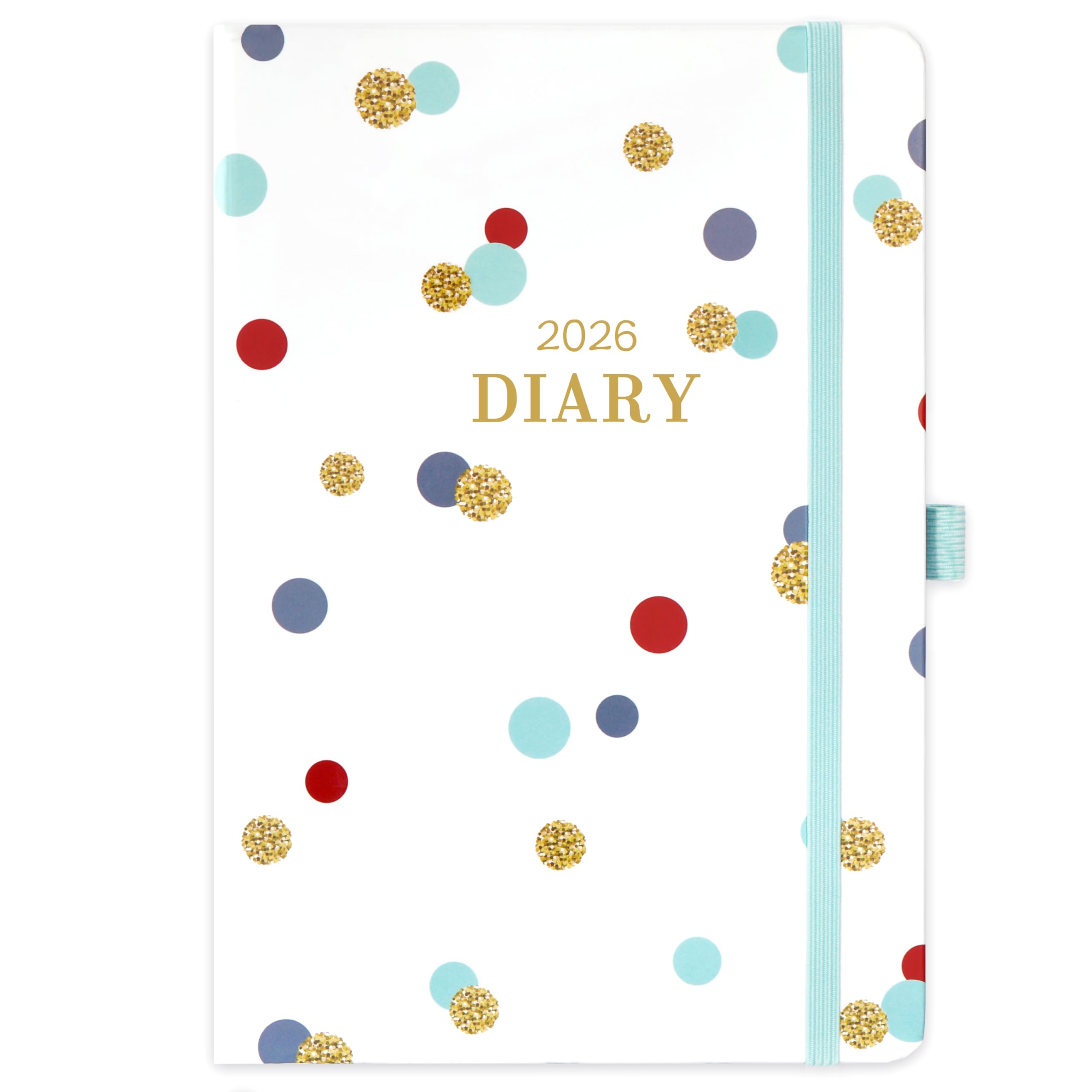 2026 Diary - A5 Diary 2026 Week to View, from January 2026 to December 2026, 21.3 x 14.7 x 1.6 cm - Coloured Dots