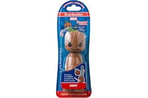 Brush Buddies Marvel Groot Kids Toothbrush, Soft & Rounded Bristles, Poppin' Fun Superhero Toothbrush Cover