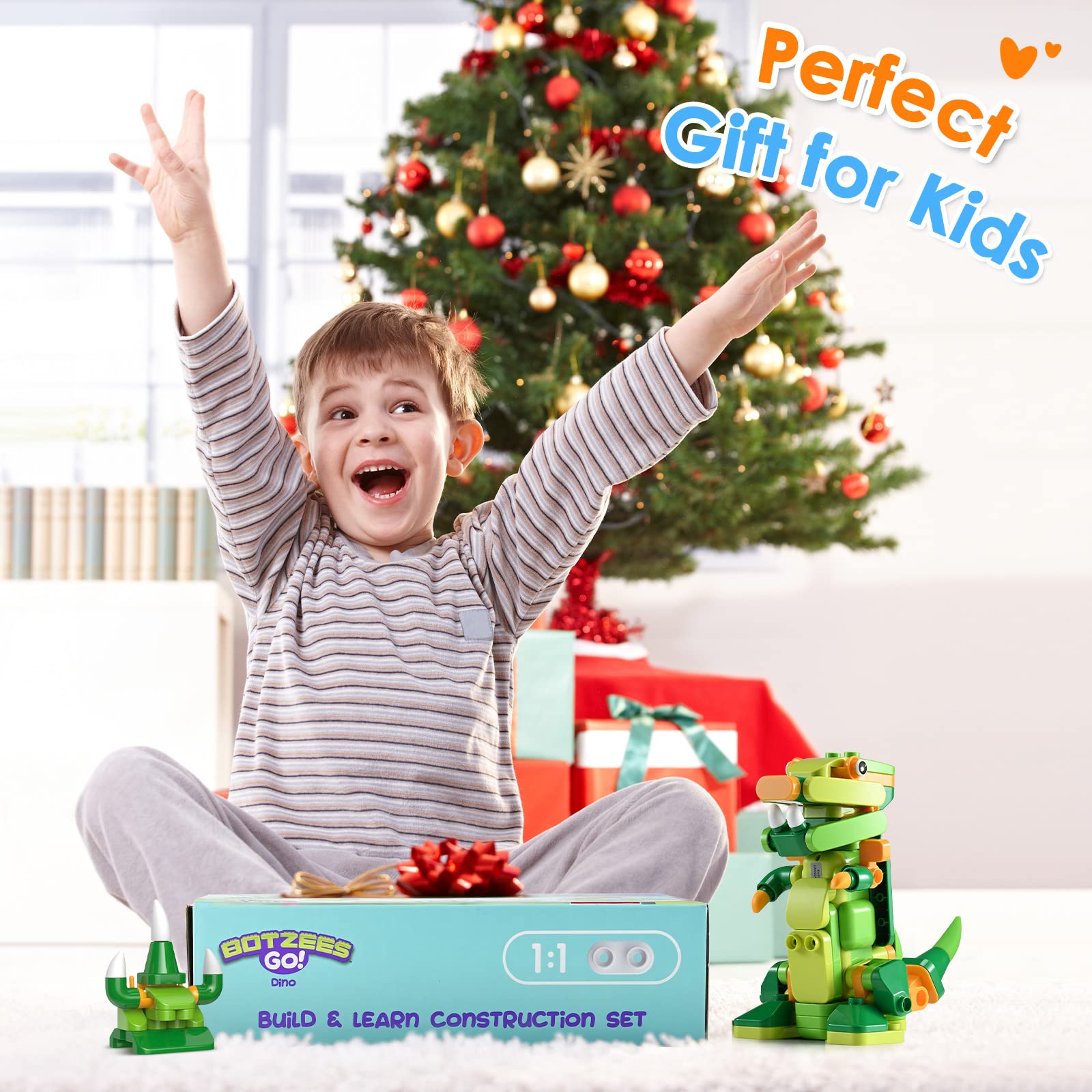 BLOKEES Dinosaur Toys for Kids 3 4 5 6 7+, STEM Dinosaur Building Toys, Electronic Walking & Sound Robot Toys with App Based, Remote Control Dinosaur STEM Toys for Boys, 103 Pcs