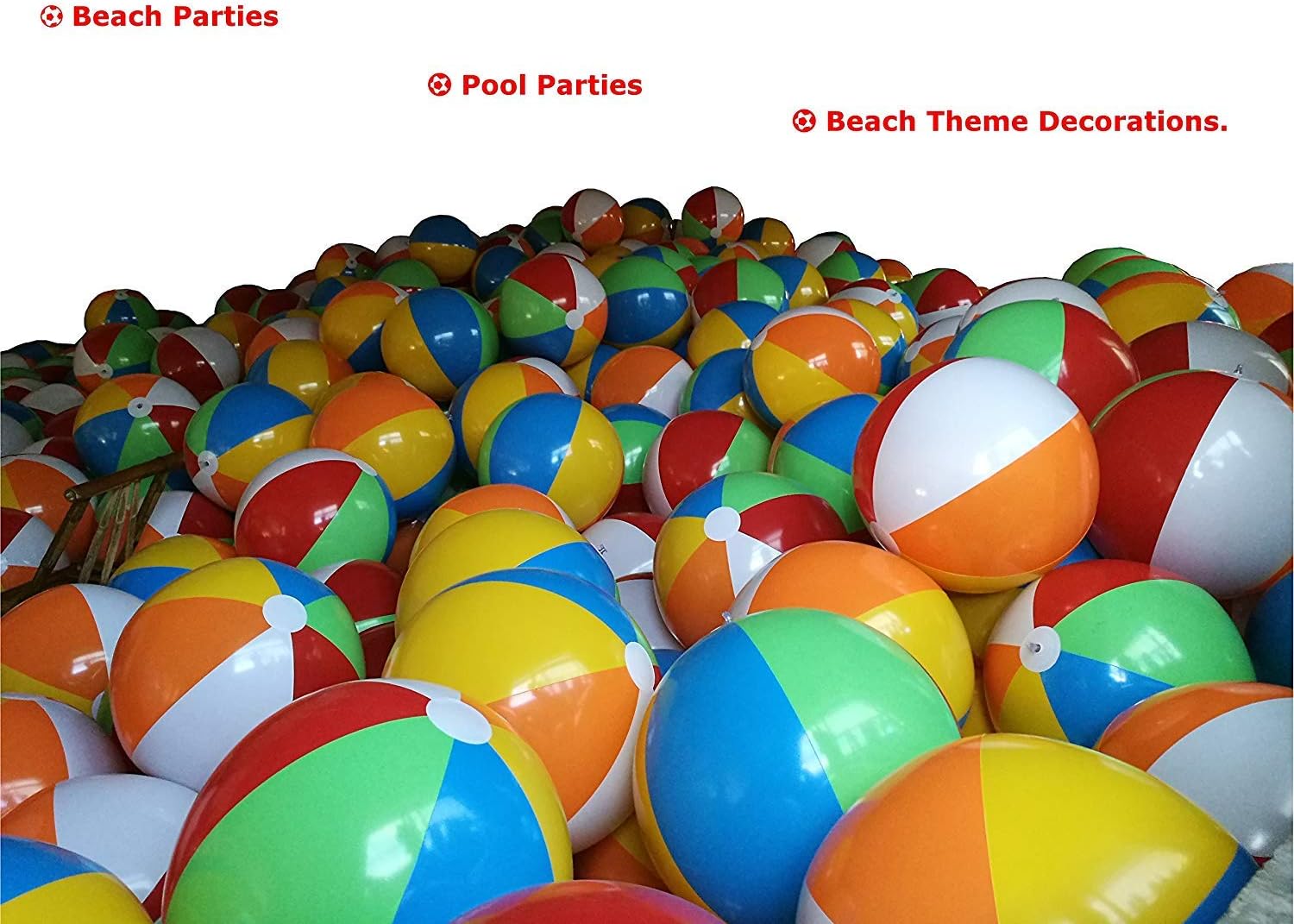 Top Race Inflatable Beach Balls Jumbo 24 inch Pool Balls, Beach Summer Parties, and Gifts | 12 Pack Blow up Rainbow Color Beach Ball (12 Balls): Toys & Games