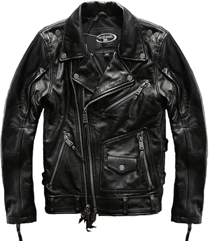 Amazon Co Jp レザージャケット ライダースジャケット 革ジャン メンズ 本革ジャケット ダブル メンズウェア アウター メンズファッション 牛革製 S 3xlサイズ展開 服 ファッション小物