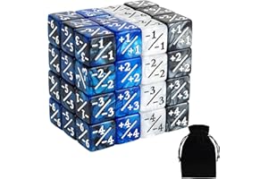 ORUNI 48 Pieces Magic Counter Dice Life MTG Counters Dice Set Marble Buff Tokens D6 Dice Compatible with Magic The Gathering, TCG, Card Gaming Accessories