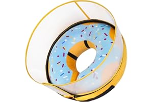 CNEO Inflatable Dog Cone Collar with Detachable Enhanced Anti-Licking Shield, Soft Neck Donut Collar for Dogs After Surgery, Adjustable Dog Cone Alternative for Large Medium Small Dogs & Cats
