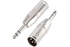 LanSenSu 2-Pack XLR Male to 1/4" TRS Adapter, Balanced Female XLR to Quarter Inch 6.35mm Male Adapters