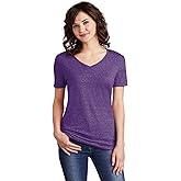 JERZEES Ladies Snow Heather Jersey V-Neck T-Shirt 88WV XL Purple