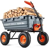 VEVOR Heavy Duty 1200lbs 7 Cu.Ft Wheelbarrow Garden Dump Cart Wagon | VEVOR Heavy Duty 1200lbs 7 Cu.Ft Wheelbarrow Garden Dump Cart Wagon