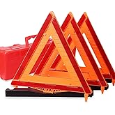 CARTMAN 3 Pack Warning Triangle,Enmergency Reflector, Emergency Triangles for Vehicles,Triangle Kit with Case (Without Sand)