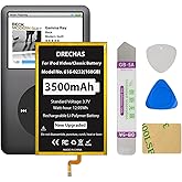DRECHAS [3500mAh] Battery for iPod Classic/Video Thin, 2025 New Upgraded Capacity Replacement Battery for iPod 5th - 7th Generation Video Classic Thin with Repair Tool Kit