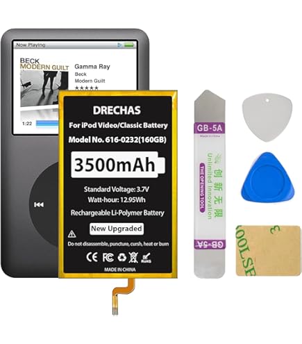 iPod classic 30GB バッテリー新品 Amazon.com: 3000mAh Replacement Battery for iPod Video 5th