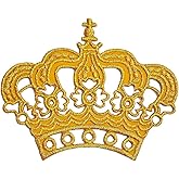 Golden Crown Embroidered Iron on Patches Applique Clothes T-Shirts Jackets Sweatshirts Dresses Skirts DIY